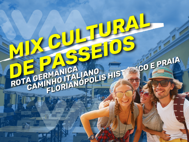 COMBO DE PASSEIOS CULTURAIS: Rota Germânica, Caminho Italiano e Floripa Histórica e Praia saindo dos hotéis de Balneário Camboriú