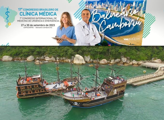 17º Congresso Clínica Médica: Barco Pirata + Praia com traslado – Saindo dos hotéis de Balneário Camboriú